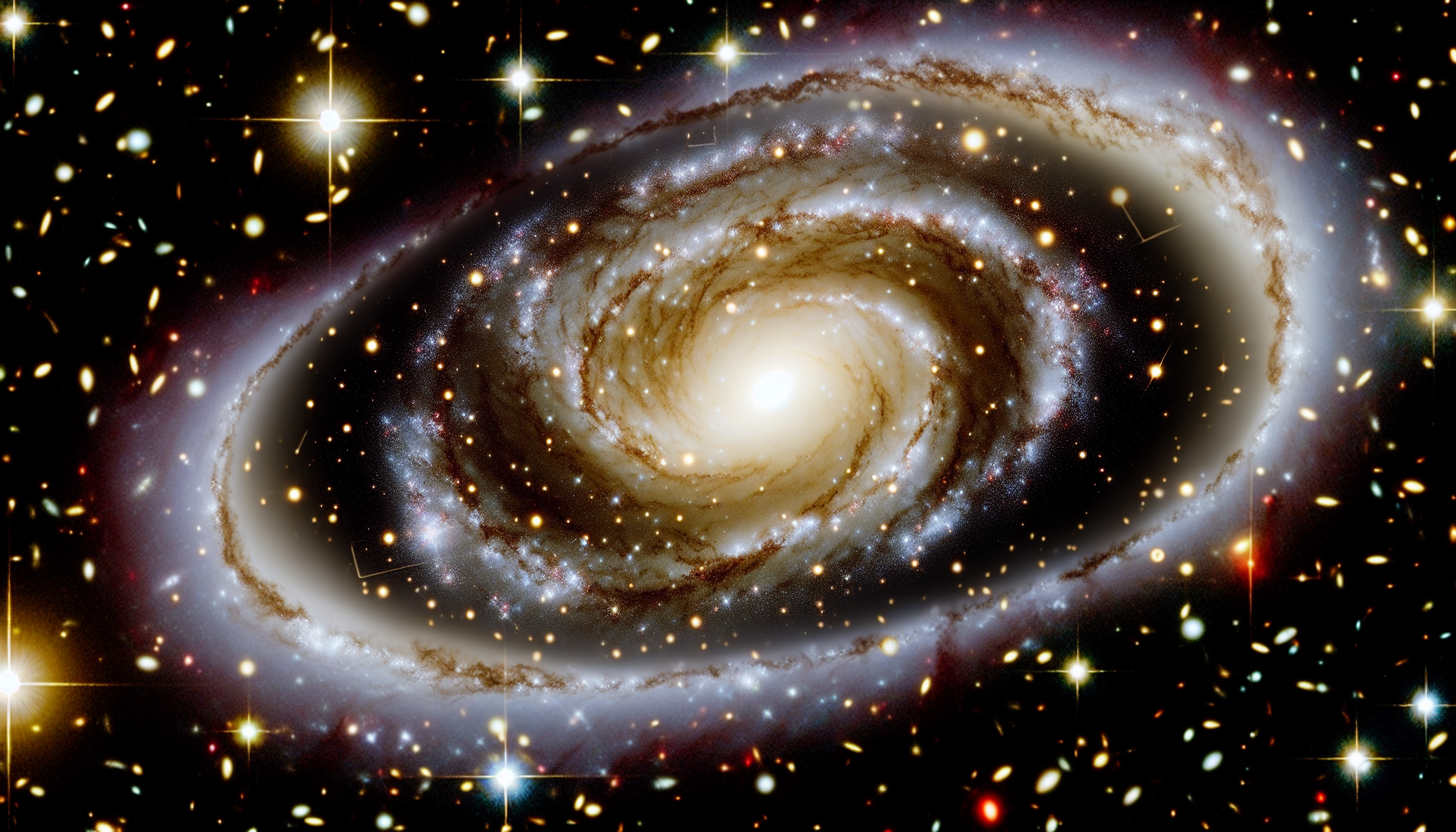 Alt Text: A stunning spiral galaxy surrounded by numerous stars and galaxies, showcasing its distinct arms and bright central core. The image captures the mesmerizing galaxy rotation in the vastness of space.